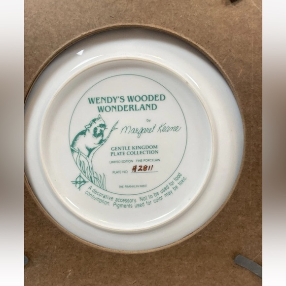 VTG. Margaret Keane Franklin Mint Plate Wendy's Wooded Wonderland Big Eye Eyes - Picture 2 of 12